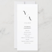 Élégant programme de mariage minimaliste moderne (Devant)