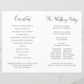 Élégant programme de mariage Modèle noir et blanc (Dos)