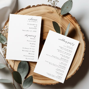 Élégant programme de mariage moderne
