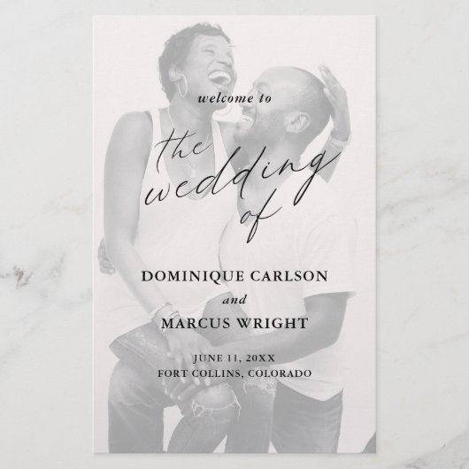 Élégant Programme de Mariage Moderne avec Photo et (Devant)