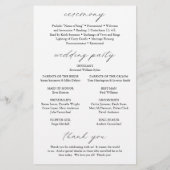Élégant Programme de Mariage Moderne avec Photo et (Dos)