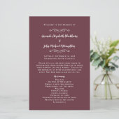 Élégant Programme de Mariage Moderne Bourgogne de (Debout devant)