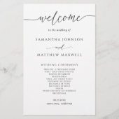 Élégant programme de mariage moderne et simple (Devant)