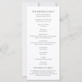 Élégant programme de mariage moderne noir et blanc (Dos)