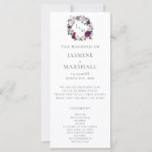 Élégant programme de mariage monogramme floral bor (Devant)