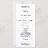 Élégant programme de mariage noir et blanc (Devant)