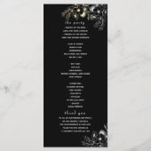 Élégant programme de mariage noir et or (Dos)