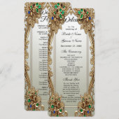 Élégant programme de mariage Ornate Or (Devant / Derrière)