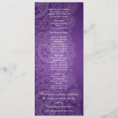 Élégant programme de mariage Paisley Lace Purple (Dos)