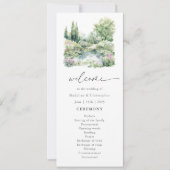 Élégant programme de mariage paysager de jardin d' (Devant)