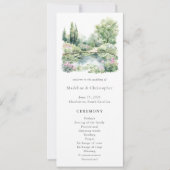 Élégant programme de mariage paysager de jardin d' (Devant)