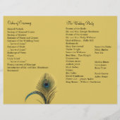 Élégant programme de mariage Peacock (Dos)