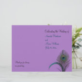 Élégant programme de mariage Peacock (violet) (Debout devant)