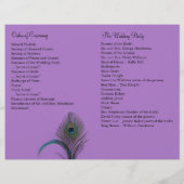 Élégant programme de mariage Peacock (violet) (Dos)