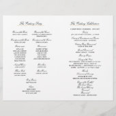 Élégant programme de mariage pliant Monogramme Or (Dos)