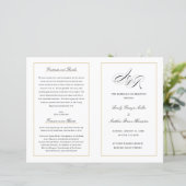 Élégant programme de mariage pliant Monogramme per (Debout devant)