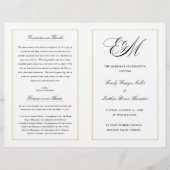 Élégant programme de mariage pliant Monogramme per (Devant)