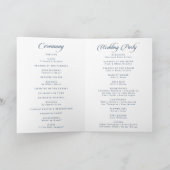 Élégant Programme de Mariage Plié Botanique Floral (Intérieur)