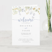 Élégant programme de mariage plié Fleur sauvage co (Devant)