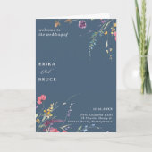 Élégant Programme de Mariage Plié Floral Botanique (Devant)