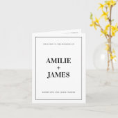 Élégant programme de mariage plié minimaliste Mari (Fleur jaune)