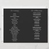 Élégant Programme de Mariage Plié Noir et Blanc DI (Dos)