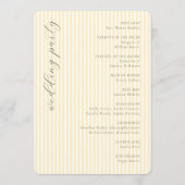Élégant Programme de Mariage Rayé Beige (Dos)