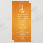 Élégant programme de mariage Romantique Paris Oran (Devant / Derrière)