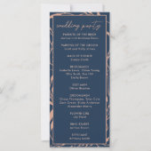 Élégant programme de mariage Rose Gold & Navy (Dos)