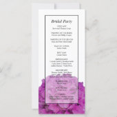 Élégant programme de mariage rose hydrangée à fleu (Dos)