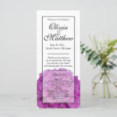 Élégant programme de mariage rose hydrangée à fleu (Debout devant)