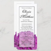 Élégant programme de mariage rose hydrangée à fleu (Devant / Derrière)