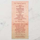 Élégant programme de mariage rose pâle (Dos)