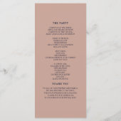 Élégant programme de mariage rose poudré et bleu m (Dos)