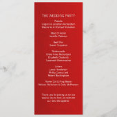 Élégant programme de mariage rouge (Dos)