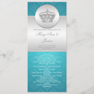 Élégant programme de mariage Royal Crown Blue