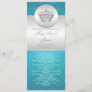 Élégant programme de mariage Royal Crown Blue