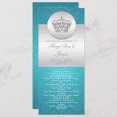 Élégant programme de mariage Royal Crown Blue (Devant / Derrière)