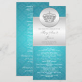 Élégant programme de mariage Royal Crown Blue (Devant / Derrière)