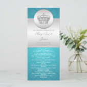 Élégant programme de mariage Royal Crown Blue (Debout devant)