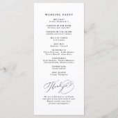 Élégant programme de mariage simple à motif en spi (Dos)