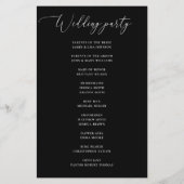 Élégant programme de mariage simple noir et blanc (Dos)