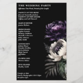 Élégant programme de mariage sombre (Dos)