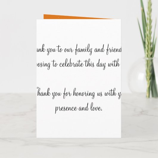 Élégant programme de mariage Sparkling Chain Orang (Dos)