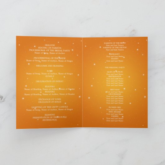 Élégant programme de mariage Sparkling Chain Orang (Intérieur)