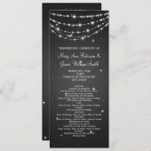 Élégant programme de mariage Sparkling chaîne Noir (Devant / Derrière)