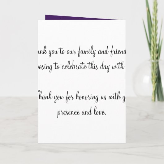 Élégant programme de mariage Sparkling chaîne pour (Dos)