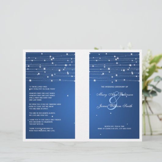 Élégant programme de mariage Sparkling Lines (Debout devant)