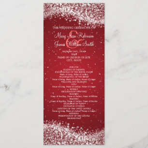 Élégant programme de mariage Sparkling Wave Red