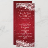 Élégant programme de mariage Sparkling Wave Red (Devant / Derrière)